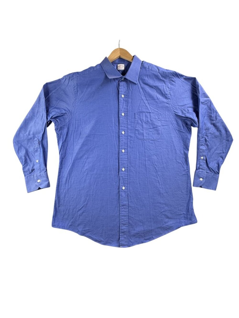 Vintage Brooks Brothers Makers Dress Shirt Mens XL Blue Long Sleeve USA Made